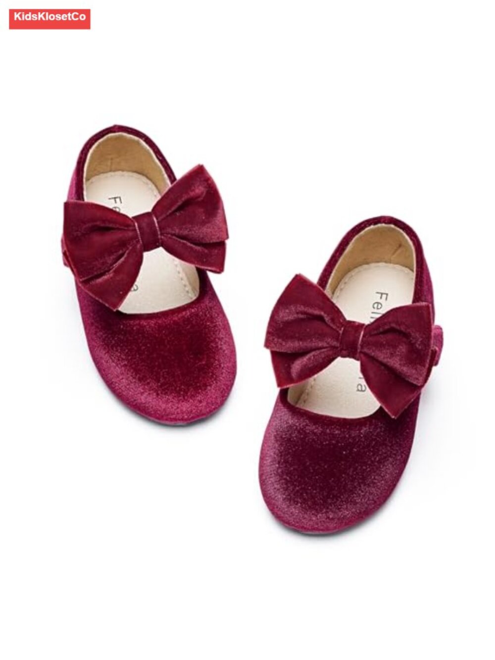 Girls Velvet Ballet Flats - Non-Slip Mary Jane Dress Shoes